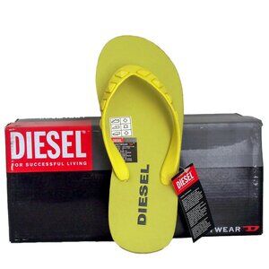 DIESEL Tiss Women high-end Italian designer genuine leather sandals flip-flops 6